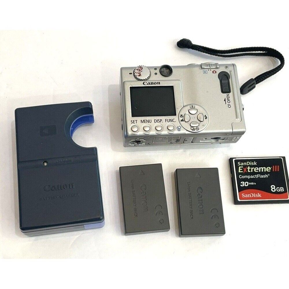 Canon Digital Elph PowerShot S400 Camera W/ 2 Batteries/SD Card 8GB READ